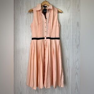 Louise Collection Layal Pleated Shirt Dress Peach Size 2